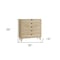 Homeroots 36" Natural Wood Five Drawer Dresser 533280 - alternate 4
