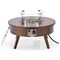 Leisuremod Walbrooke Outdoor Patio Aluminum Round Fire Pit Side Table with Lid and Fire Glass, Brown WBR-29-GL - alternate 5