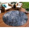 Homeroots 8' Blue And Ivory Round Abstract Washable Indoor Outdoor Area Rug 617652 - alternate 1