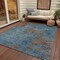 Homeroots 8' X 10' Teal Blue And Brown Abstract Washable Indoor Outdoor Area Rug 609397 - alternate 4