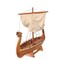 Homeroots 10" Natural Solid Wood Hand Painted Decorative Boat 401869 - alternate 1