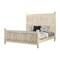 Homeroots White Carved Floral Distressed Solid Wood King Bed Frame 521081 - alternate 5
