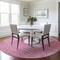Homeroots 8' Pink And Blush Round Striped Washable Indoor Outdoor Area Rug 581661 - alternate 3