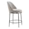 Homeroots 24" Gray and Black Fabric and Steel Counter Height Swivel Bar Chair 555682 - alternate 4