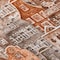 Homeroots 8' Orange Copper And Salmon Round Village Houses Washable Indoor Outdoor Area Rug 577867 - alternate 3