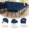 Flash Furniture Hercules Church Chair, Blue Back, 21-1/4 in W 25" L 33" H, Fabric Seat FD-CH0221-4-SV-NB24-BAS-GG - alternate 2