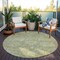 Homeroots 8' Sage And Green Round Damask Washable Indoor Outdoor Area Rug 603751 - alternate 5