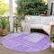 Homeroots 8' Lavender And Purple Round Striped Washable Indoor Outdoor Area Rug 581655 - alternate 4