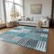 Homeroots 5' X 8' Teal Blue Aqua And Gray Striped Washable Indoor Outdoor Area Rug 581714 - alternate 4