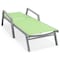 Leisuremod Marlin Patio Chaise Lounge Chair with Armrests in Grey Aluminum Frame, Green MLAGR-77G - alternate 5