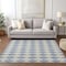 Homeroots 8' X 10' Sky Blue And Ivory Geometric Washable Indoor Outdoor Area Rug 577118 - alternate 6