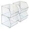 Azar Displays Small Clear Stackable Bin, 4PK 556710-4PK - alternate 1