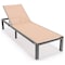Leisuremod Marlin Patio Chaise Lounge Chair with Grey Aluminum Frame, Light Brown MLGR-77LBR - alternate 1