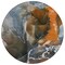 Homeroots 8' Round Orange Round Abstract Washable Non Skid Indoor Outdoor Area Rug 559465 - alternate 2