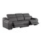 Homeroots 103" Dark Gray Italian Leather Reclining USB Sofa 632875 - alternate 5