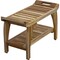 Homeroots 29" Teak Rectangular Shower Outdoor Bench With Handles In Natural Finish 376722 - alternate 3