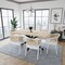 Leisuremod Ervilla Dining Chair with White Powder Coated Steel Legs and Wicker Back, White, 4PK ECW-20W4 - alternate 3