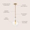 Jonathan Y Watts 10.5" 1-Light Mid-Century Modern Iron/Glass LED Pendant, Brass Gold/Clear JYL6400C - alternate 6