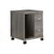Homeroots 17.75" X 17.75" X 23" Dark Taupe Particle Board Hollow Core 2 Drawers Office Cabinet 333356 - alternate 1