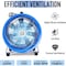 Edendirect 12 in. 1-Speed Heavy Duty Drum Fan in Blue with 3350 RPM, Button Control IR-TY-ZLFJ-TZ - alternate 6