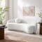 Homeroots 85" White Sherpa Curved Sofa And Toss Pillow With Legs 543966 - alternate 4
