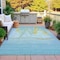Homeroots 3' X 5' Teal Blue And Gold Nautical Washable Indoor Outdoor Area Rug 631041 - alternate 2