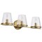 Nuvo Valentine, 3 Light Vanity, Vintage Brass Finish, Hammered Glass 60/8263 - alternate 4