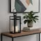 Homeroots 12" Clear And Black Glass And Metal Tabletop Lantern Candle Holder 719755 - alternate 3
