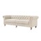 Homeroots 92" Beige Linen Chesterfield Wood Sofa 543987 - alternate 2