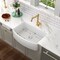 Wrightmaster 33 in. Curved Apron-Front Single Bowl White Ceramic Kitchen Sink w/Bottom Grids and Basket Strainer ZOR-AW331910DS - alternate 2