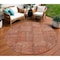 Homeroots 8' Salmon Copper And Gray Round Patchwork Washable Indoor Outdoor Area Rug 581613 - alternate 1