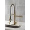 Kingston Brass Single-Handle Deck-Mount Pre-Rinse Kitchen Faucet with Pot Filler, Brushed Brass LS8503DL - alternate 4