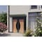 Vdomdoors Front Exterior Prehung Aluminum Double Doors Ronex1077 Teak 1 Sidelight and Top Transom Mirrored RONEX1077DEXD-OAK-W72+14xH96+16-RH-O - alternate 2