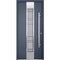 Vdomdoors Steel Door Deux 0757 Gray Graphite Stainless Inserts Single Modern Painted-W36xH80-Left Inswing DEUX0757EXD-GRE-W36 x H80-Left-hand Inswing - alternate 4