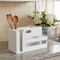 Homeroots 7" White Wood Desk Organizer 661197 - alternate 3