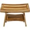 Homeroots 24" Natural Teak Rectangular Shower Bench With Shelf 376728 - alternate 6