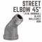 B & K Elbow Blk Street 45 3/8" 501541 - alternate 2