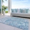 Homeroots 5' X 8' Teal Blue And Ivory Abstract Washable Indoor Outdoor Area Rug 612768 - alternate 4