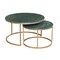 Homeroots Set Of Two Green and Gold Genuine Marble and Iron Round Frame Nested Coffee Tables, 2PK 716251 - alternate 1