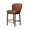 Homeroots 26" Brown Fabric and Solid Wood Counter Height Bar Chair 632482 - alternate 3