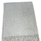Homeroots 50" X 67" Light Gray And Cream Cotton Blend Woven Plaid Throw Blanket with Fringe 632906 - alternate 3