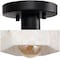 Jonathan Y Tessa 8" 1-Light Modern Contemporary Alabaster/Iron Hexagonal LED Semi Flush Mount, White Marbling/Bl JYL1204B - alternate 7