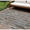 Homeroots 10' X 14' Pewter And Brown Striped Washable Indoor Outdoor Area Rug 608969 - alternate 1