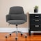Homeroots Dark Gray and Silver Aluminum and Fabric Adjustable Swivel Rolling Conference Office Chair 544973 - alternate 1
