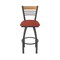Holland Bar Stool Co Eleanor 25in Swivel Counter Stool with Pewter Finish, Medium Back and Graph Poppy Seat 880 - alternate 6