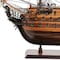 Homeroots 27" Wood Brown Solid Wood Hand Painted Model Boat Tabletop Sculpture 401842 - alternate 2
