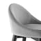 Homeroots 26" Gray and Black Velvet and Solid Wood Low Back Counter Height Bar Chair 544699 - alternate 2