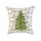 Homeroots 18" White And Green Cotton Merry Christmas Throw Pillow With Embroidery 719256 - alternate 3