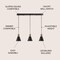 Jonathan Y Apollo 33.5" 3-Light Mid-Century Modern Iron Adjustable Linear LED Pendant, Black/Brass Gold JYL6134A - alternate 6