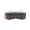 Homeroots Brown Polyester Blend Power Reclining U Shaped Three Piece Corner Sectional 366241 - alternate 2